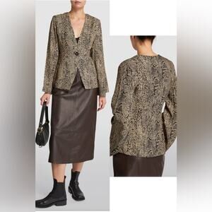 BY MALENE BIRGER Isaida Snakeskin Pattern Jacquard Blazer